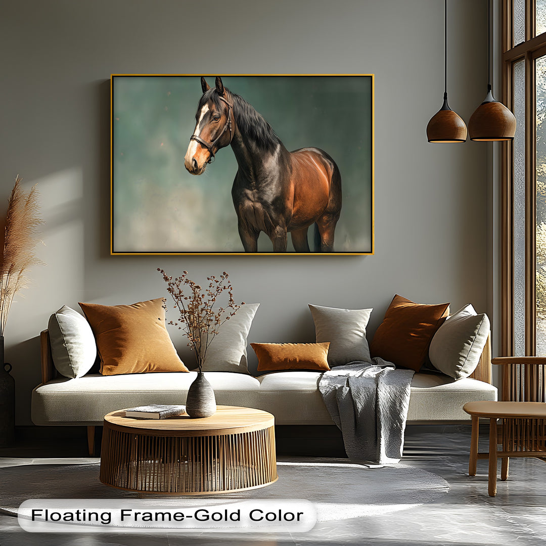 Majestic Brown Stallion – Realistic Horse Canvas Print