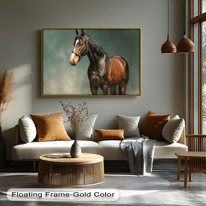 Majestic Brown Stallion – Realistic Horse Canvas Print