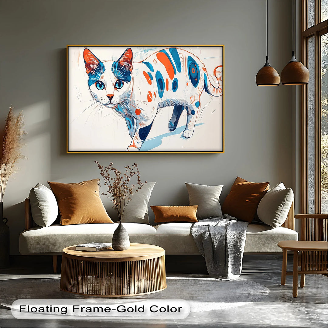 Cosmic Cat – Abstract Pop Art Style Feline Cat Canvas Print - MyPhotoStation