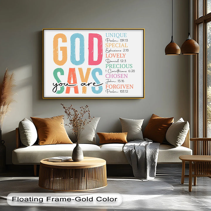 God Says You Are – Christian Scripture Canvas Print - MyPhotoStation