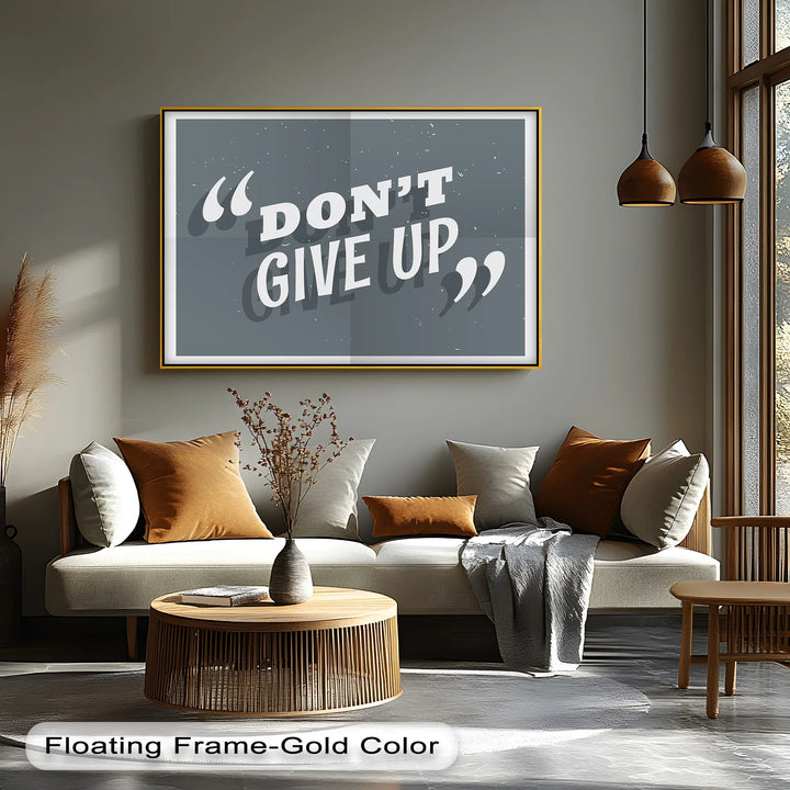 Don’t Give Up – Bold Grayscale Motivational Canvas Print