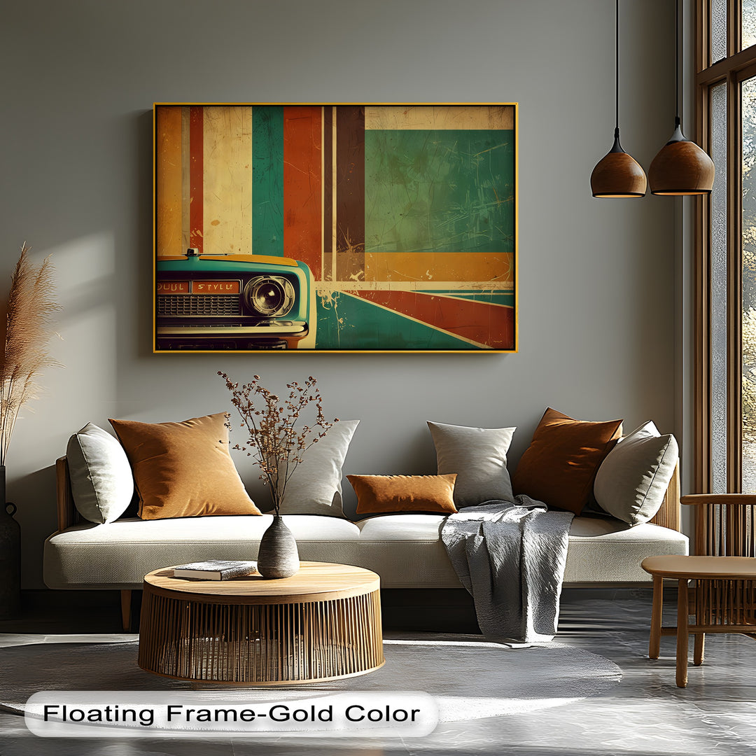 Soul Style Machine – Retro Car & Geometric Canvas Print