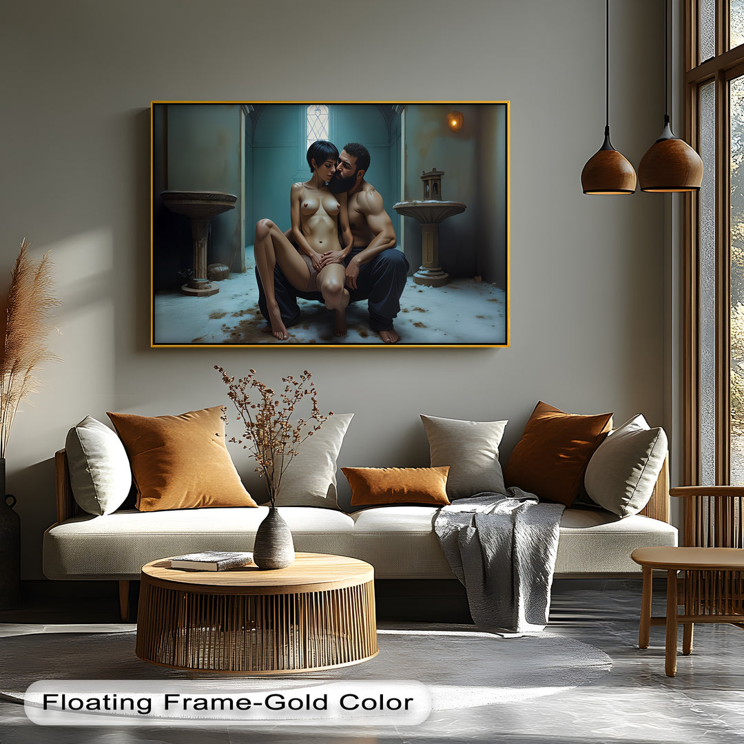 Sanctuary Embrace – Sexy Erotic Canvas Wall Art | Bedroom Canvas Décor