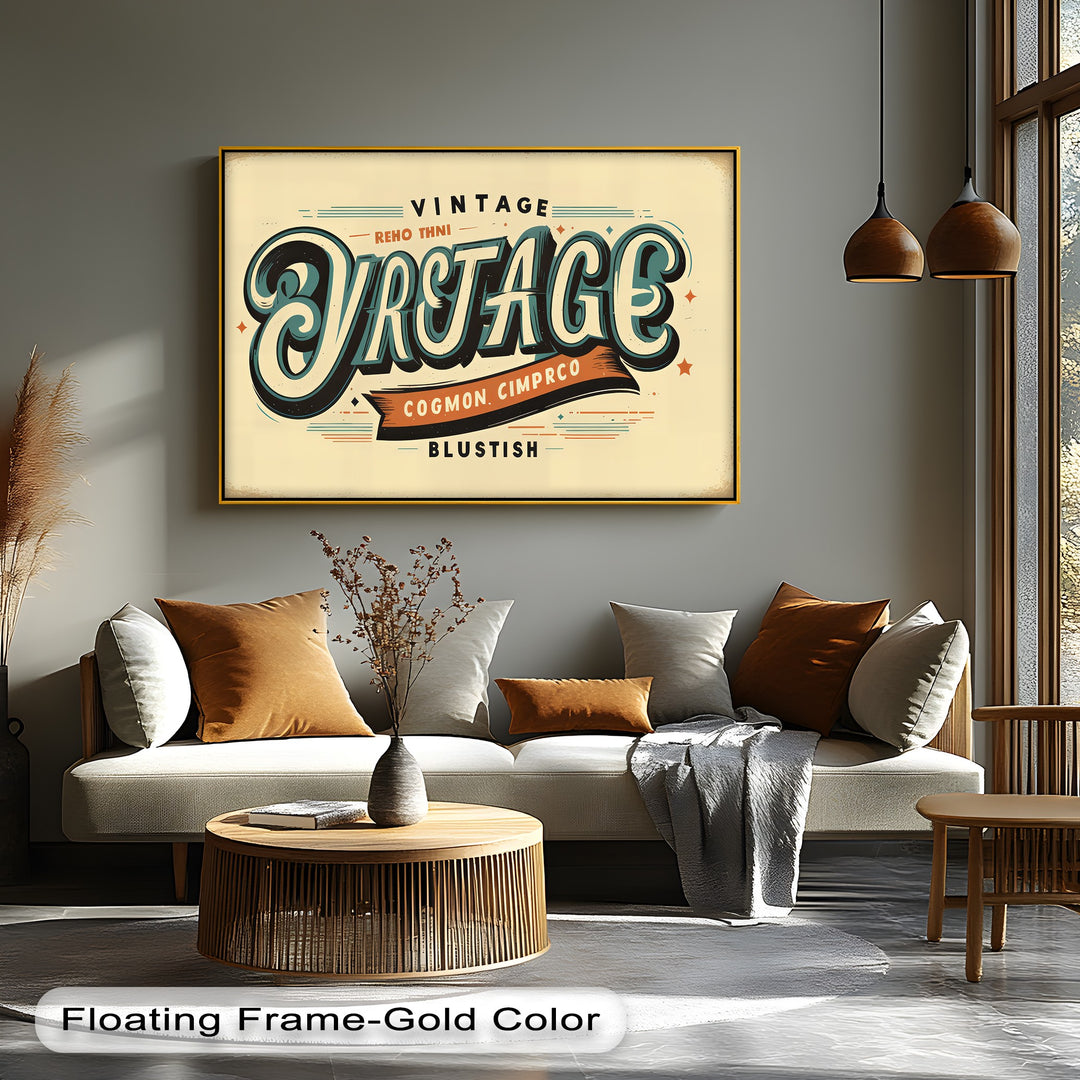 Vintage Lettering Blast – Retro Typography Canvas Print