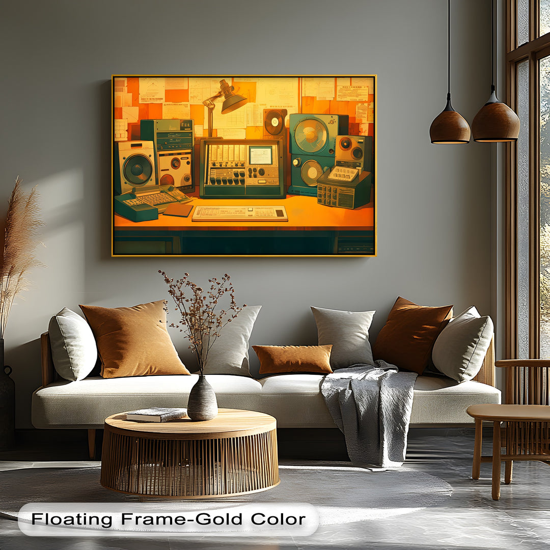Studio Lab Vibes – Retro Audio Engineering Canvas Print