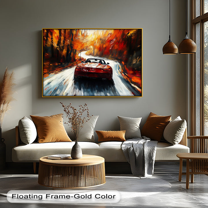 Autumn Roadster in Motion – Car Canvas Print