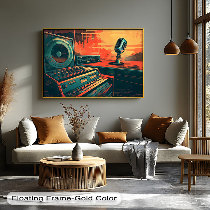 Broadcast Beats – Retro Radio Studio Canvas Print