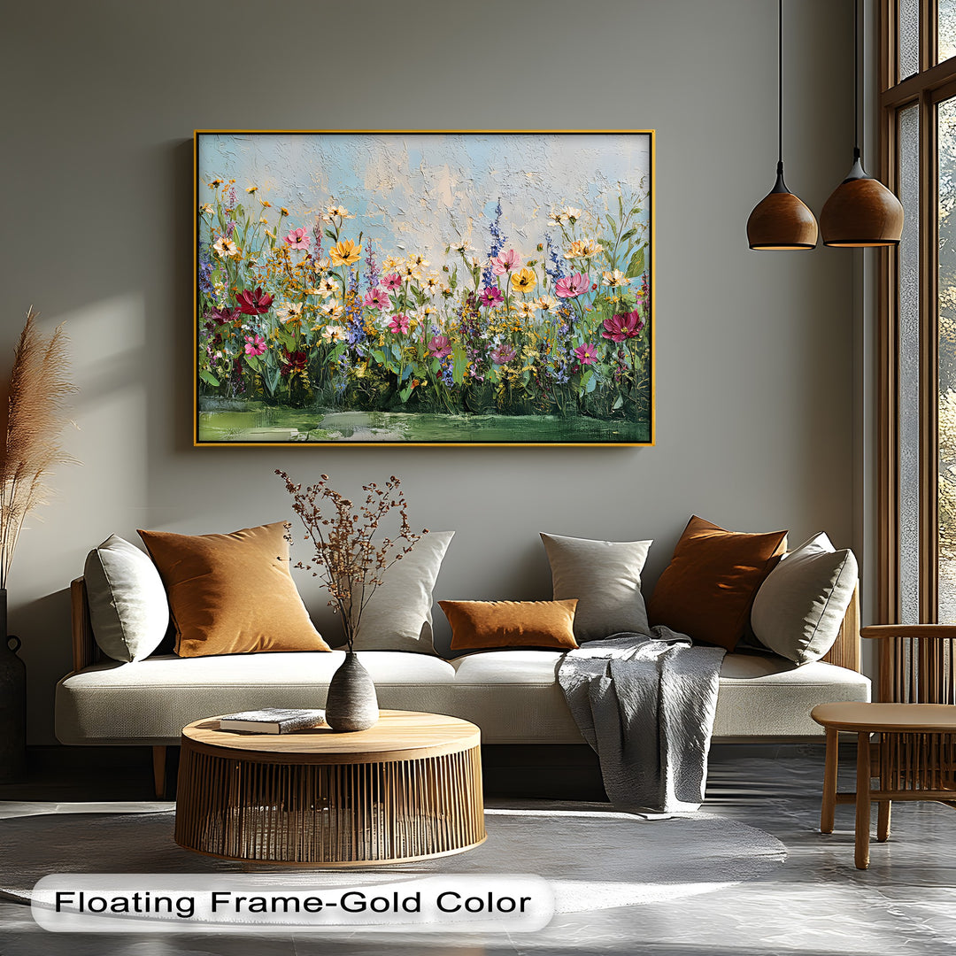 Blossoms in the Breeze – Colorful Wildflower Canvas Print