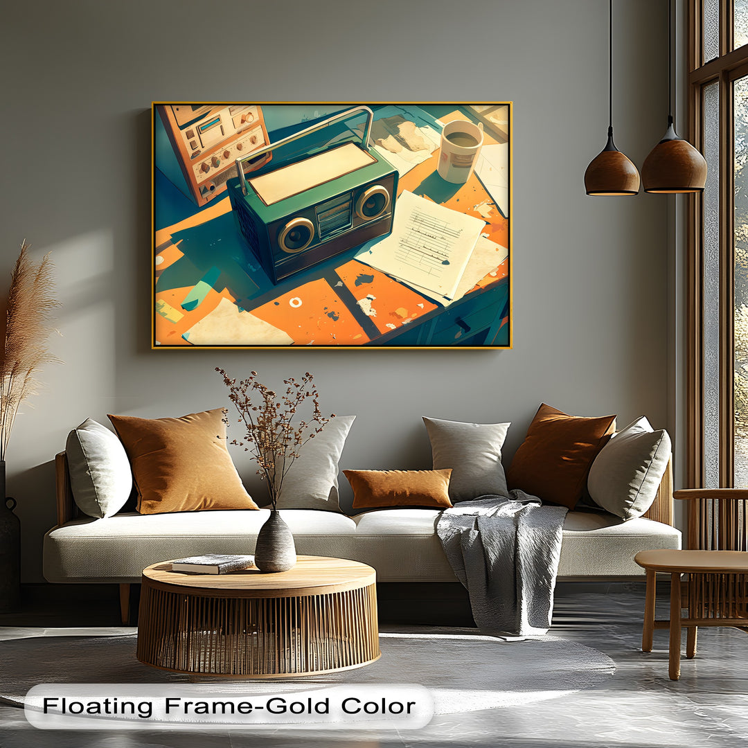 Studio Break – Retro Desk Radio Canvas Print