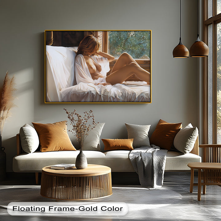 Morning Temptation – Framed Sensual Bedroom Canvas Wall Art | Sexy Art