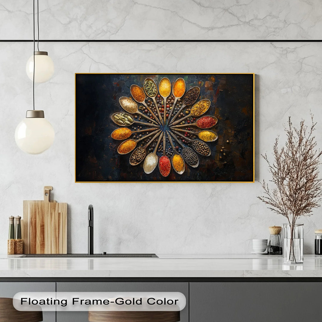 Spice Spoon Mandala – Vibrant Culinary Kitchen Canvas Prints - MyPhotoStation