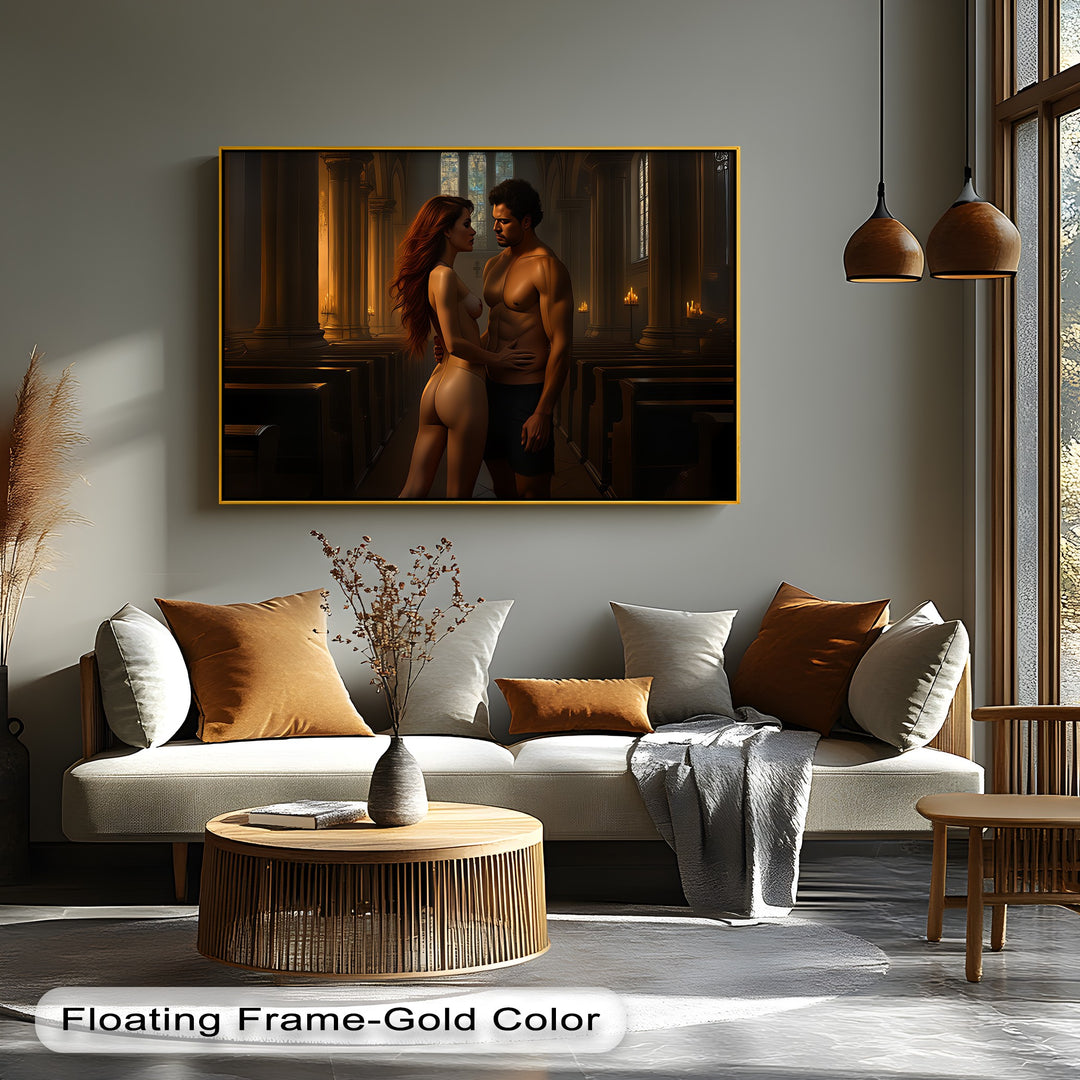 Divine Union – Erotic Gothic Canvas Art | Romantic Large Bedroom Print
