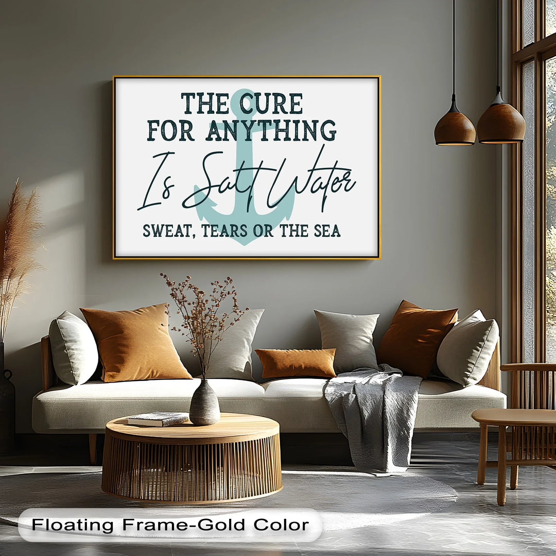Saltwater Heals – Nautical Quote Canvas Print - MyPhotoStation