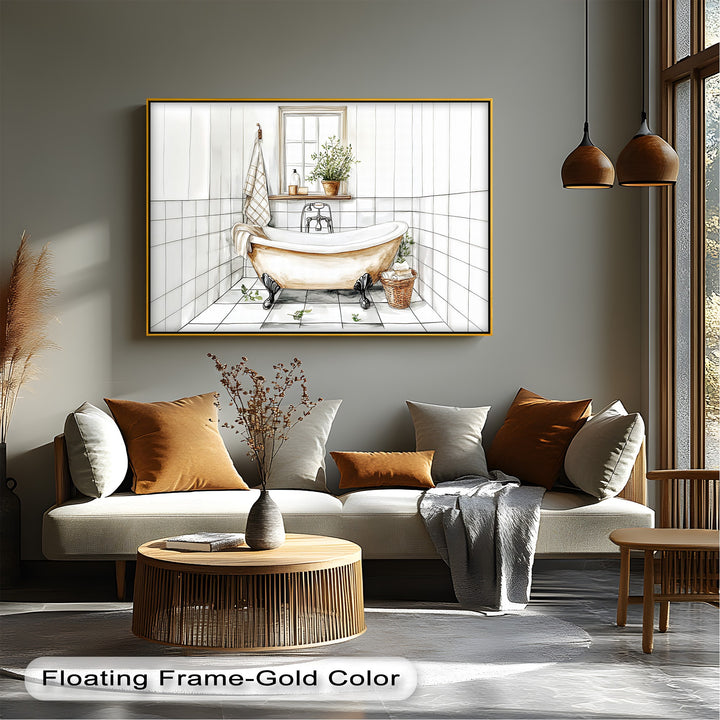 Designed for lovers of shabby chic decor, this canvas print brings soft elegance and a fresh farmhouse touch to your bathroom or guest suite.

