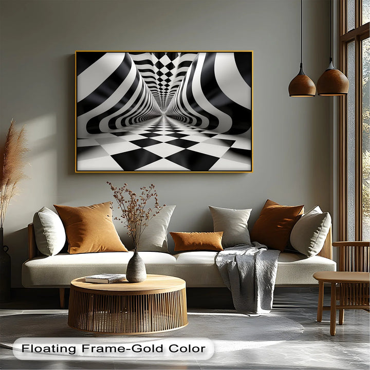 Tunnel of Illusions – Black & White Canvas Print - MyPhotoStation