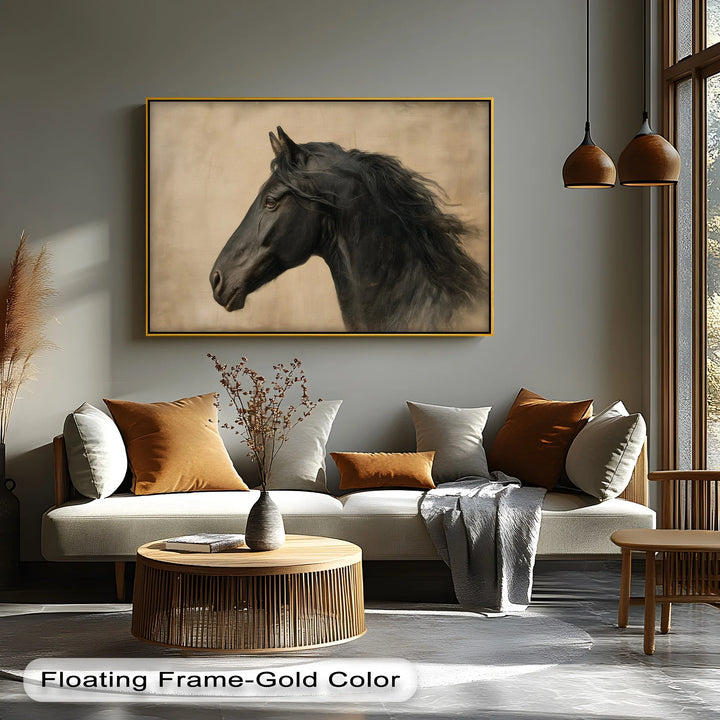 Majestic Black Stallion Portrait – Canvas Print - MyPhotoStation