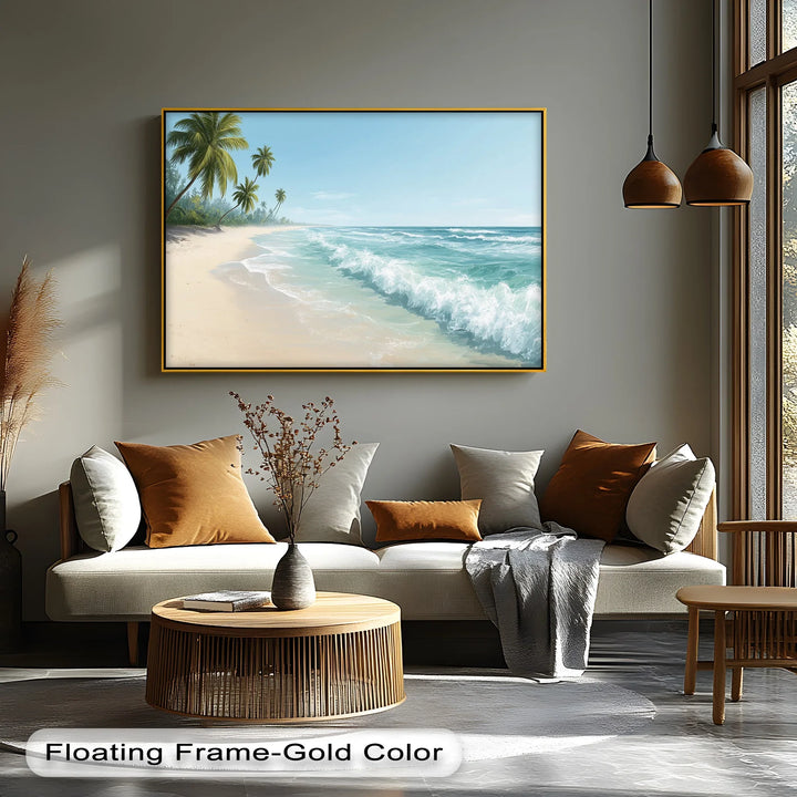 Tropical Calm – Palm Beach Ocean Horizon Canvas Print - MyPhotoStation