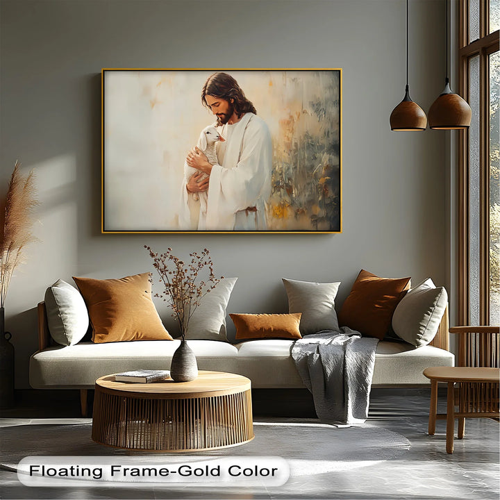 The Good Shepherd – Jesus Holding Lamb Canvas Print - MyPhotoStation