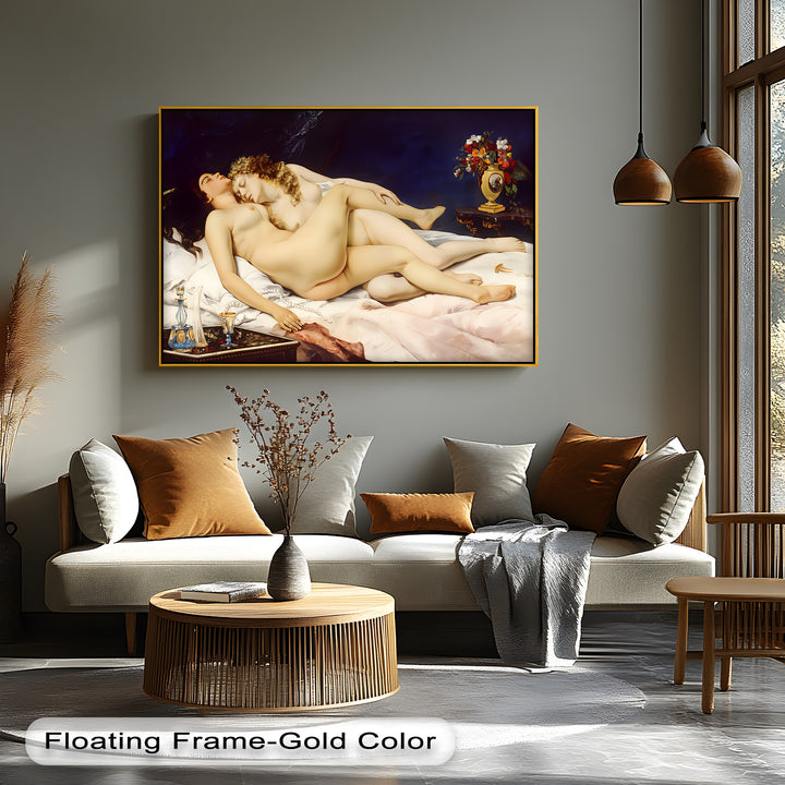 Forbidden Slumber – Erotic Lovers Canvas Wall Art | Nude Art