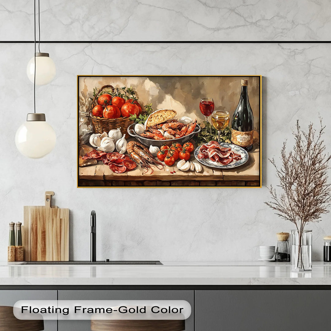 Mediterranean Delights – Gourmet Feast Kitchen Canvas Print - MyPhotoStation