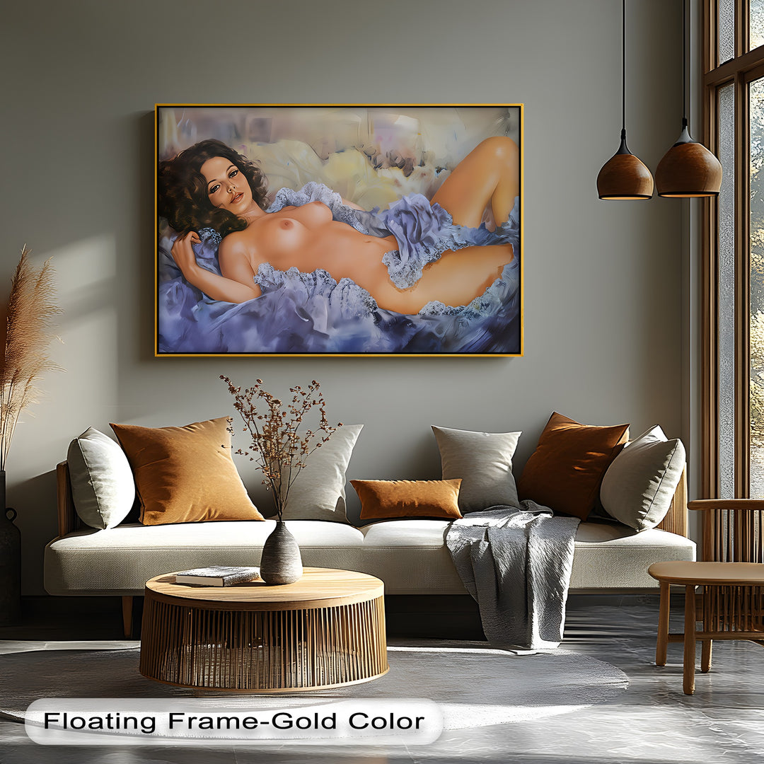 Lace Reverie – Erotic Reclining Nude Canvas Wall Art | Sexy Art