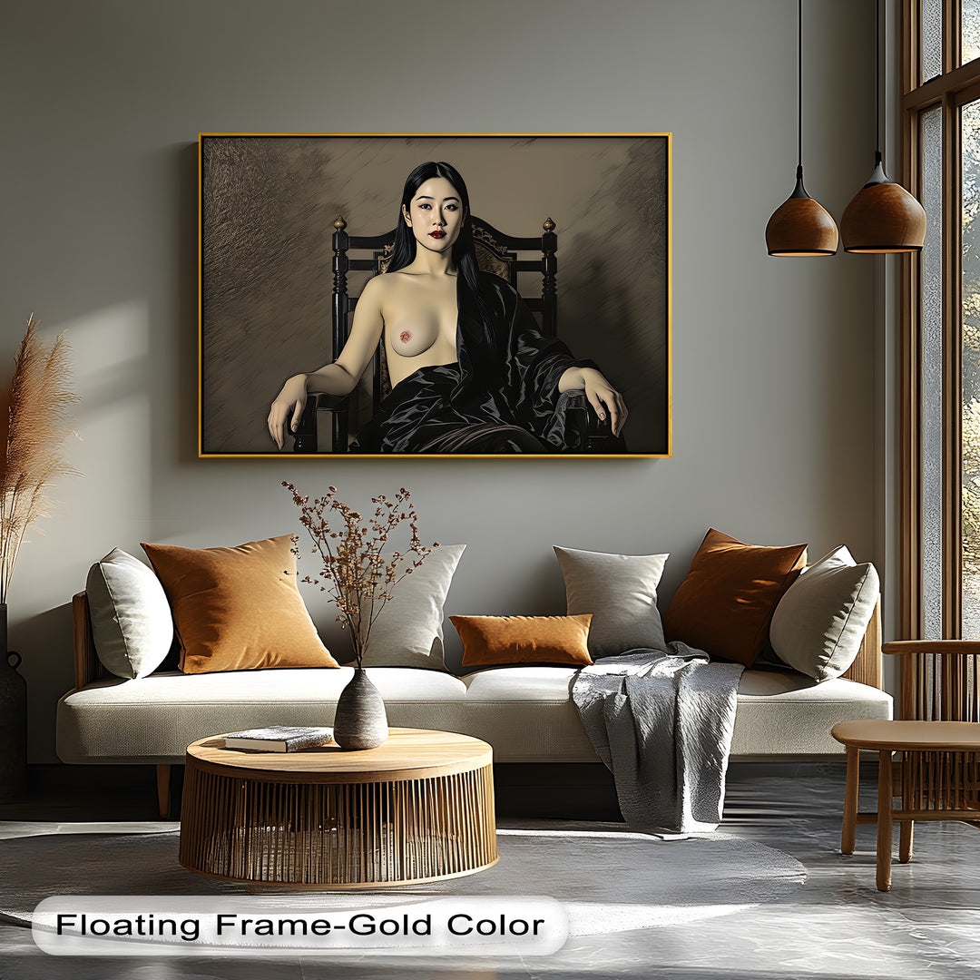 Obsidian Throne – Erotic Queen Canvas Wall Art | Sexy Artwork