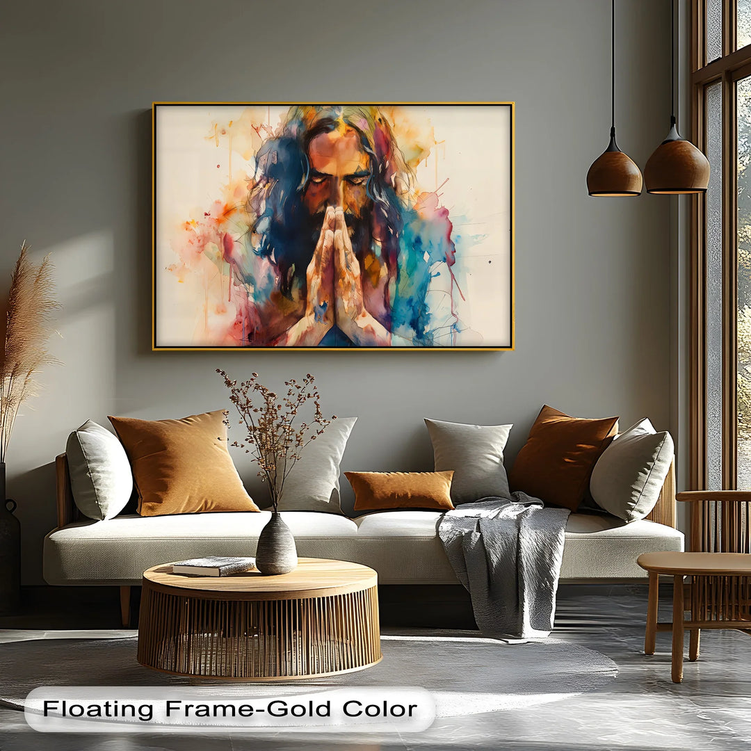 Sacred Stillness – Praying Jesus Canvas Print