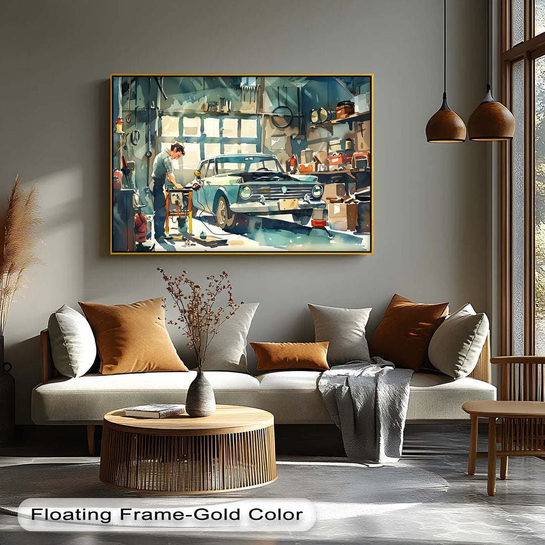 Mechanic’s Moment – Car Canvas Print - MyPhotoStation