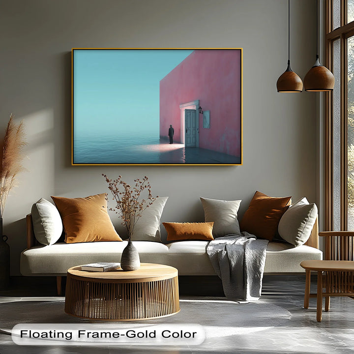 Surreal Doorway by the Sea – Minimalist Concept Canvas Print - MyPhotoStation
