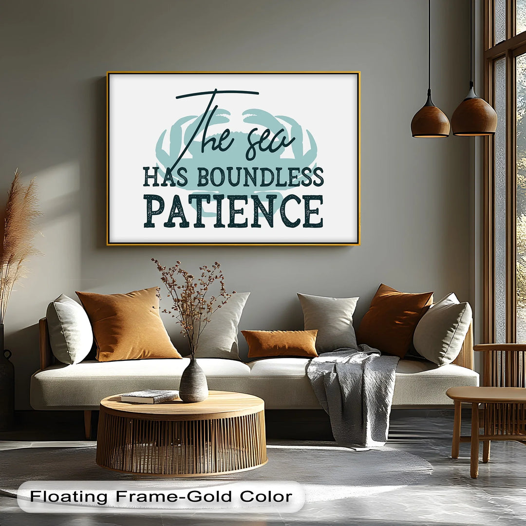 Boundless Patience – Inspirational Ocean Quote Canvas Print - MyPhotoStation