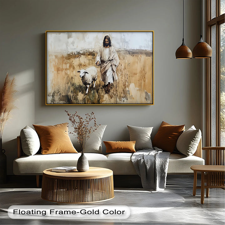The Shepherd’s Walk – Jesus with a Lamb in a Wheat Field Canvas Print - MyPhotoStation