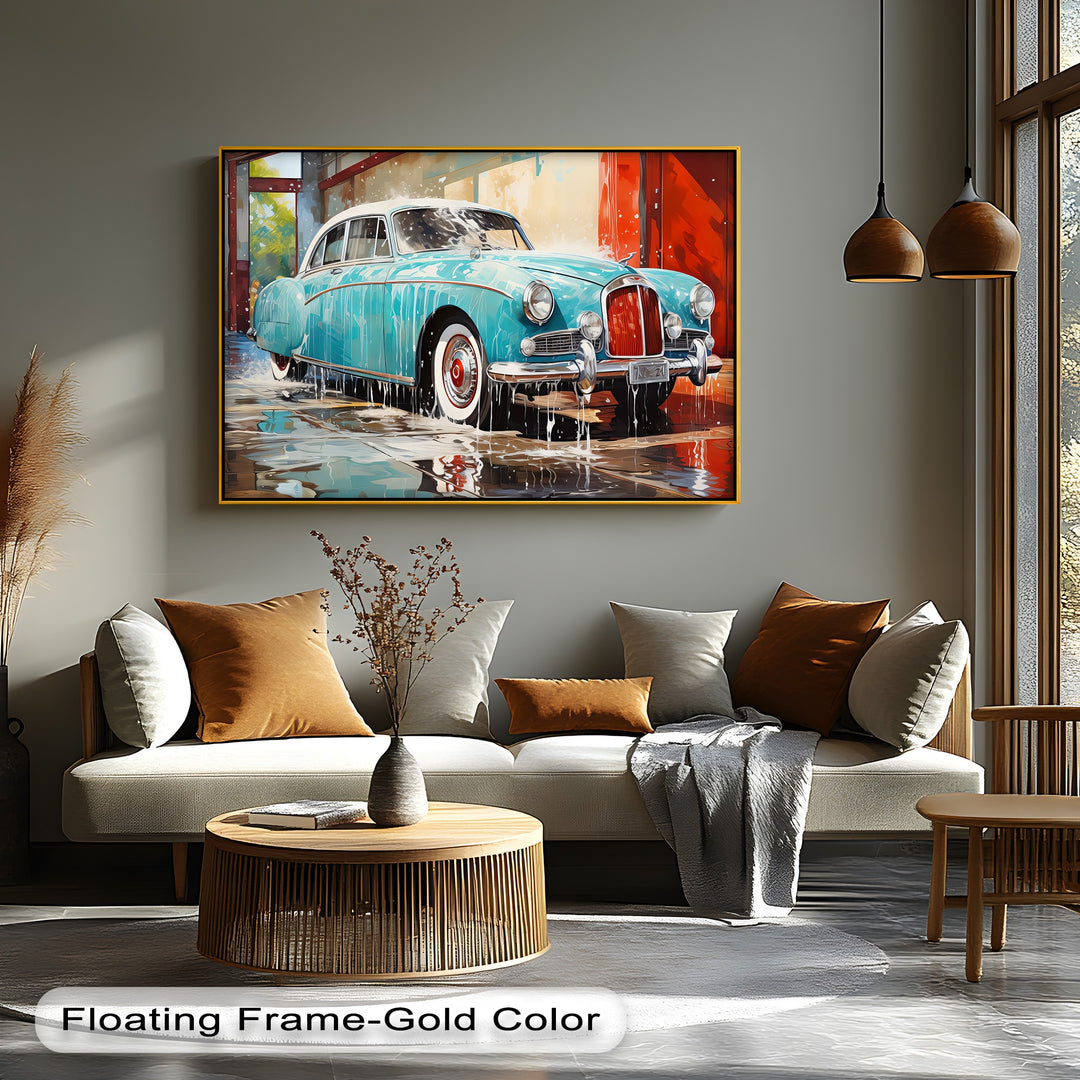 Aqua Shine – Car Canvas Print