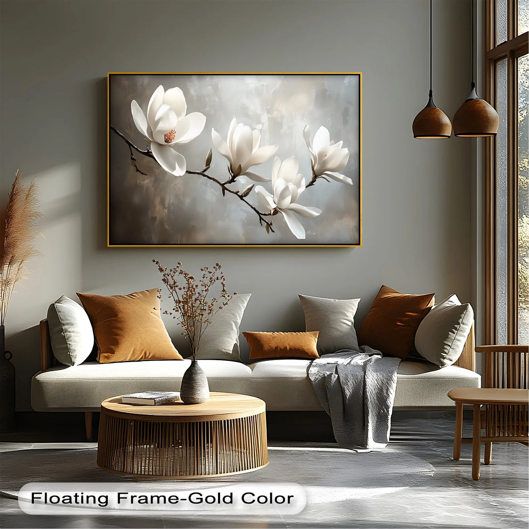 Serenity Magnolia – Elegant White Blossom Canvas Wall Art - MyPhotoStation