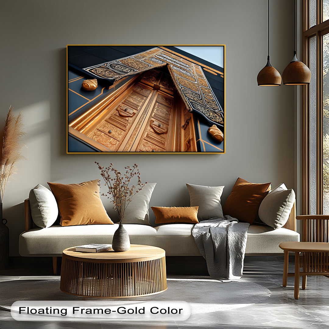 Golden Kaaba Door – Sacred Islamic Architecture Canvas Print