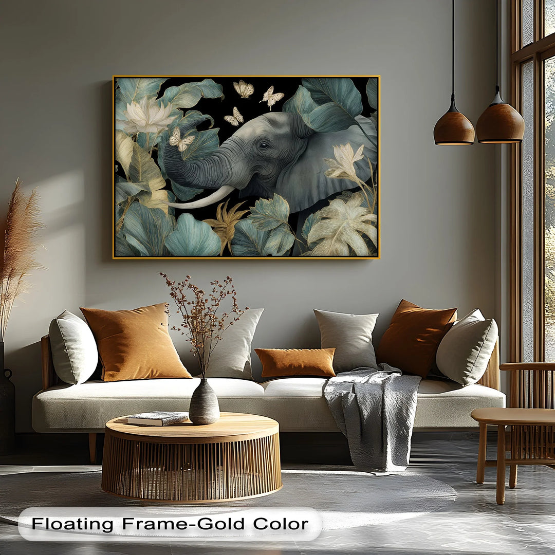 Mystical Elephant Among Golden Leaves – Canvas Print - MyPhotoStation