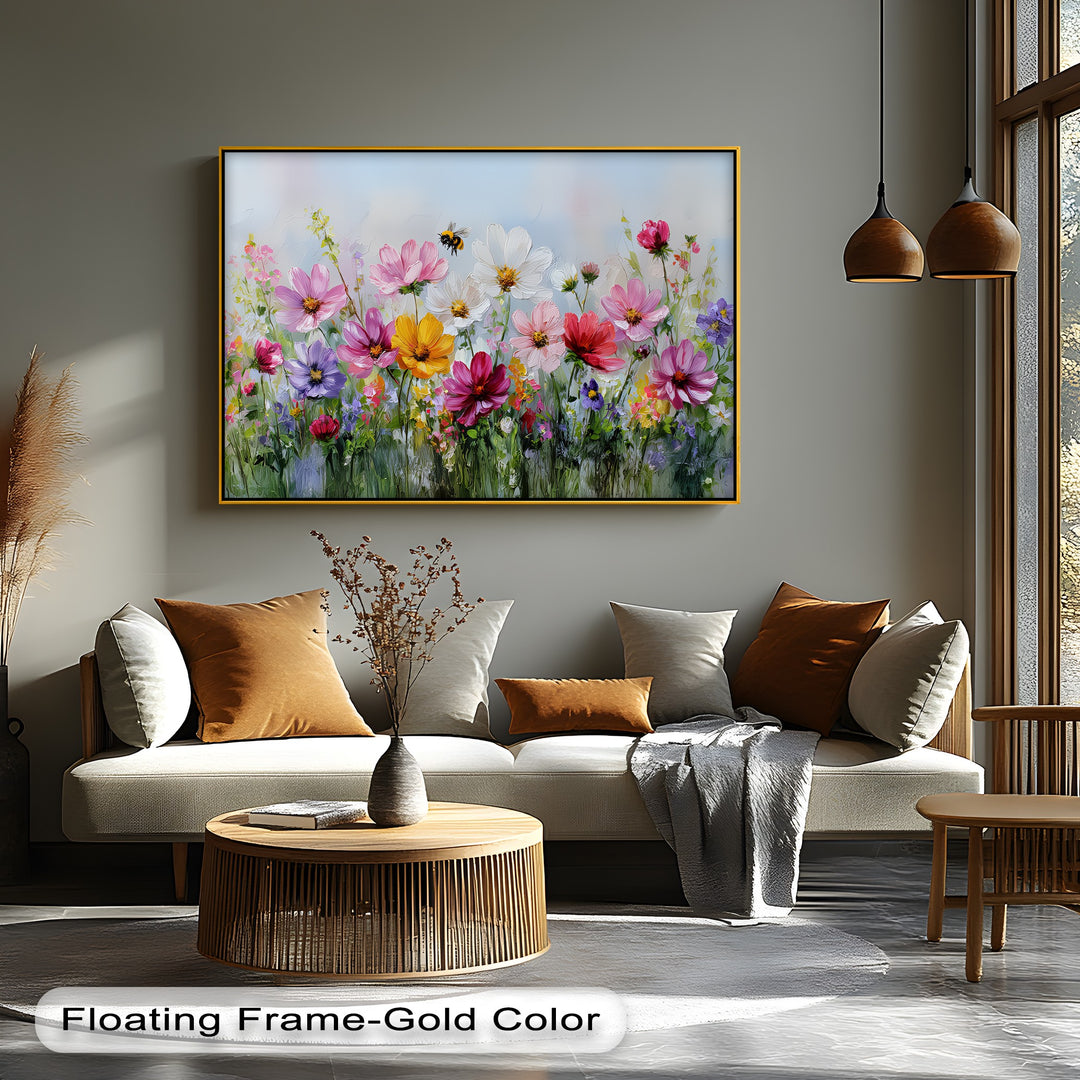 Dancing Blooms – Colorful Wildflower Garden Canvas Print