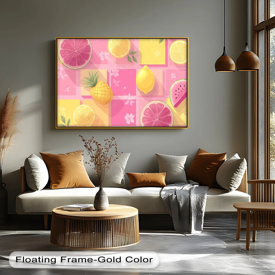 Tropical Fruit Vibes – Colorful Pineapple & Citrus Canvas Print - MyPhotoStation
