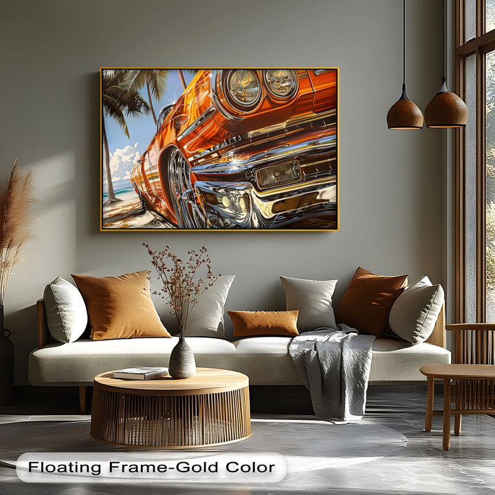 Classic Lowrider by the Beach - Car Canvas Print