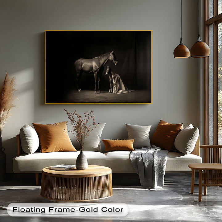 Sacred Bond – Mare and Foal in Gentle Light Canvas Print