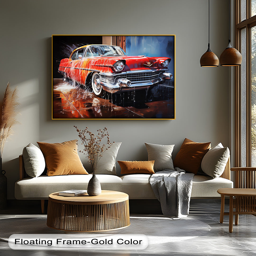 Classic Cadillac at the Car Wash – Car Canvas Print