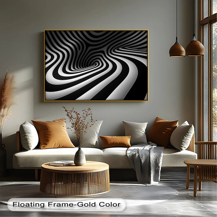 Twisted Illusion – Abstract Black & White Canvas Print - MyPhotoStation