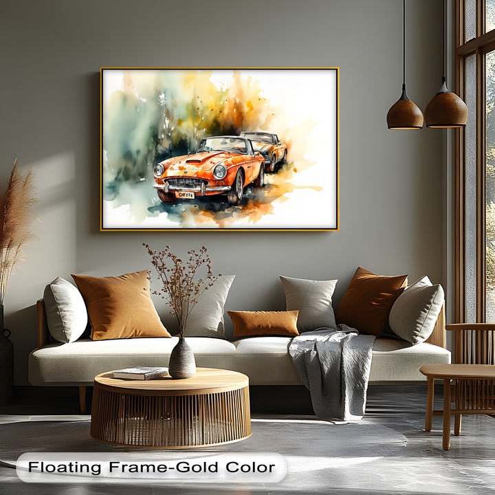 Orange Convertible Classic Cars – Car Canvas Print - MyPhotoStation