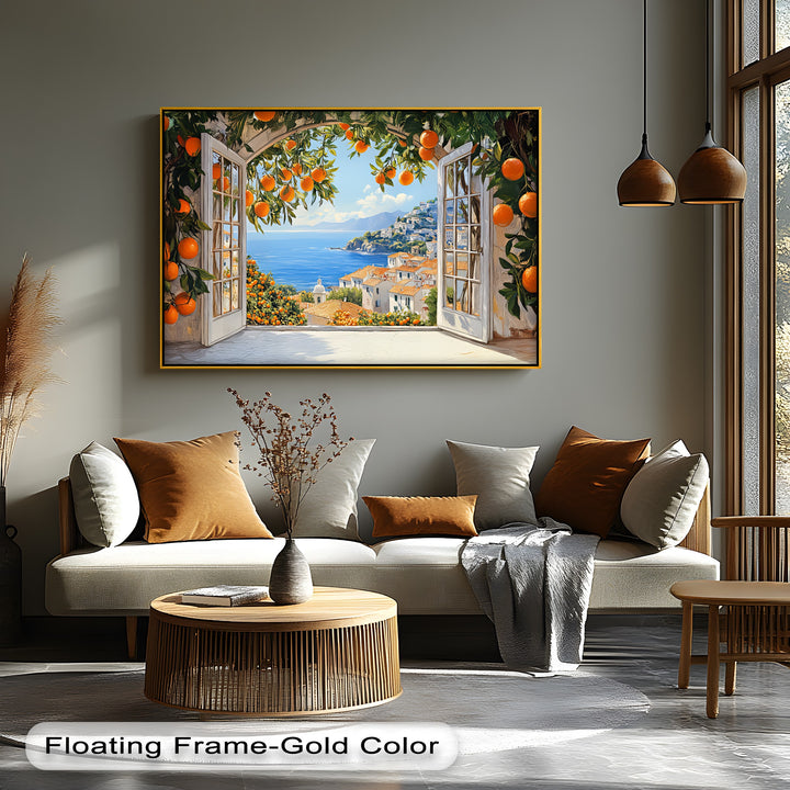 Amalfi Citrus Escape – Mediterranean Orange Grove Canvas Print