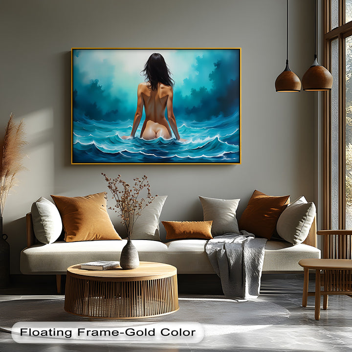 Midnight Ocean Nude Back View – Nude Canvas Wall Art | Sexy Art