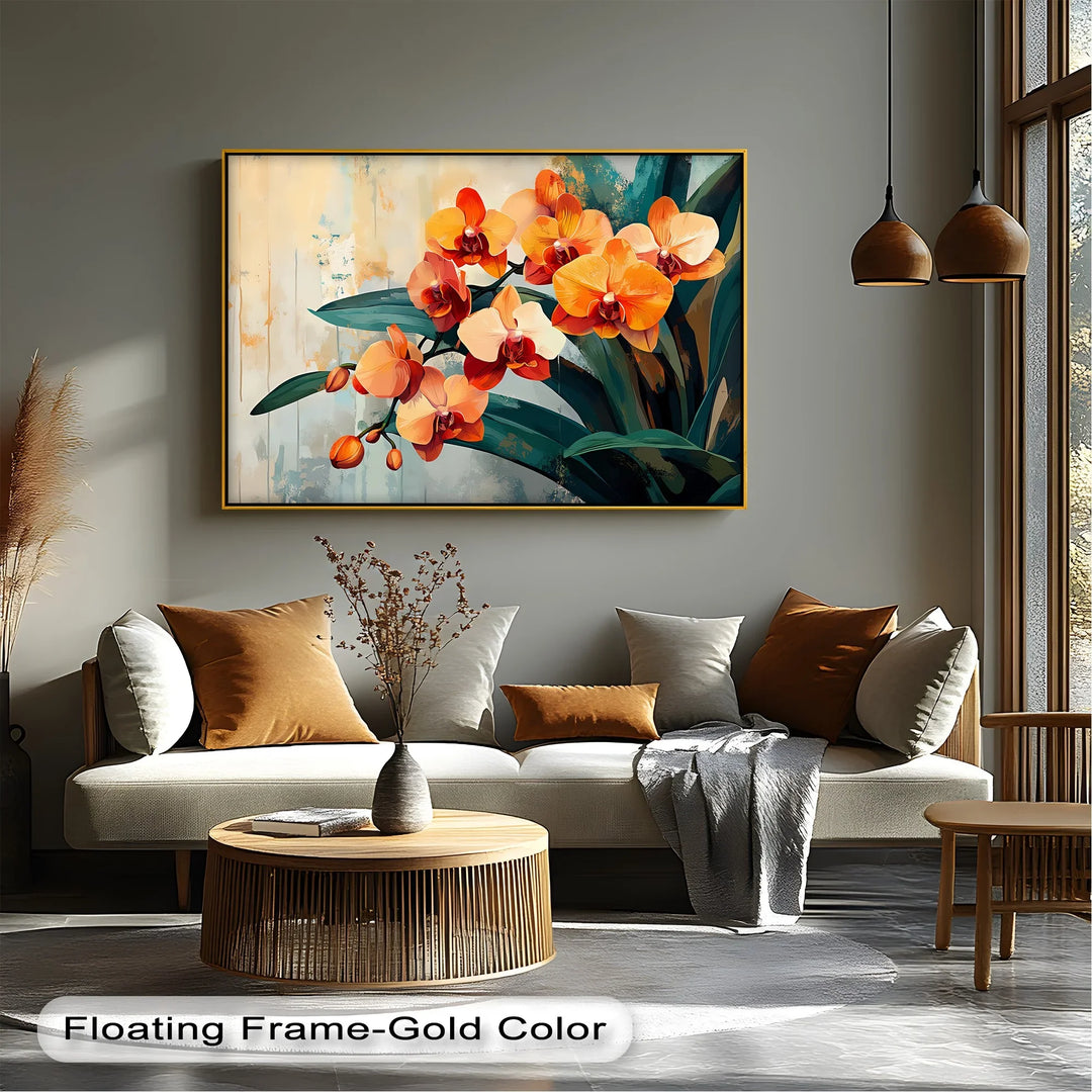 Radiant Orchids – Bold Orange and Red Floral Canvas Wall Art - MyPhotoStation
