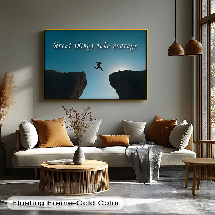 Leap of Faith – Courageous Action Inspirational Canvas Print