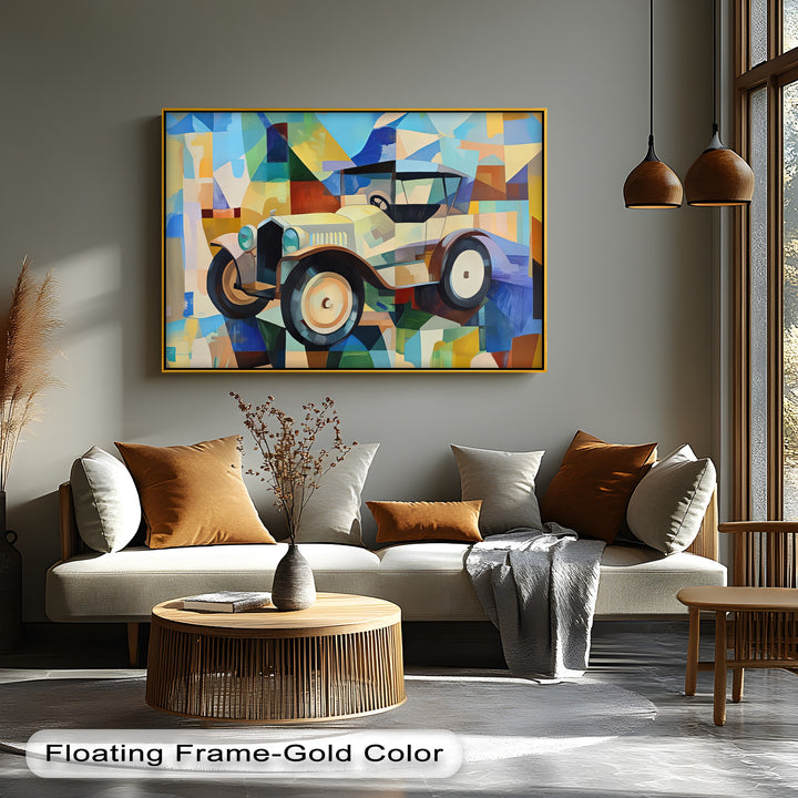 Geometric Vintage Car – Car Canvas Print