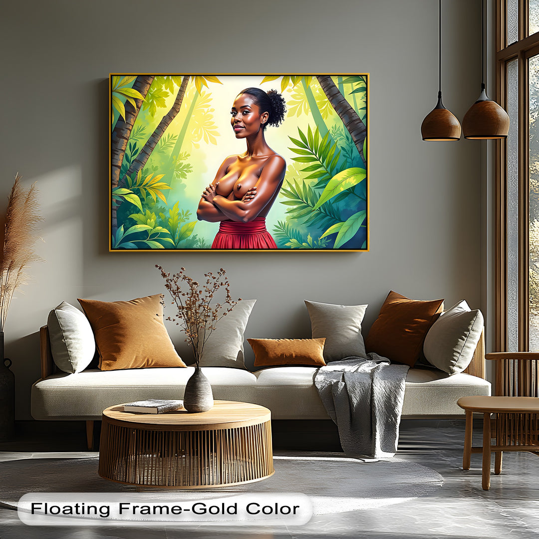 Confident Jungle Nude – Erotic Canvas Wall Art | Large Canvas Art