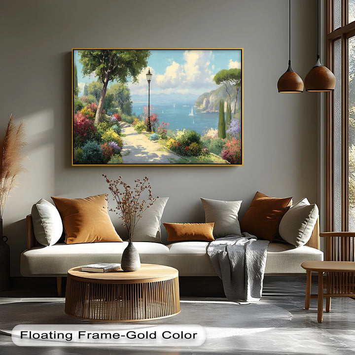 Coastal Garden Stroll – Mediterranean Landscape Canvas Print - MyPhotoStation