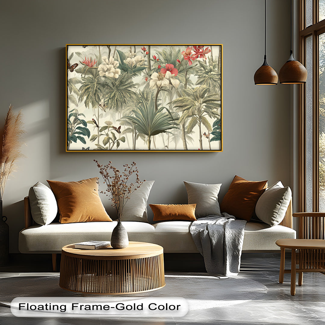 Exotic Palm and Hibiscus - Canvas Wall Art | Artwork Canvas